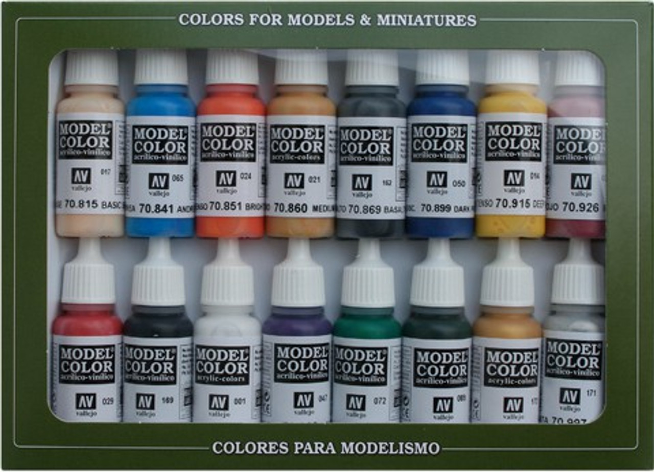 Vallejo Game Color Intro Paint Set of 16 Acrylic Colors for Models &  Miniatures