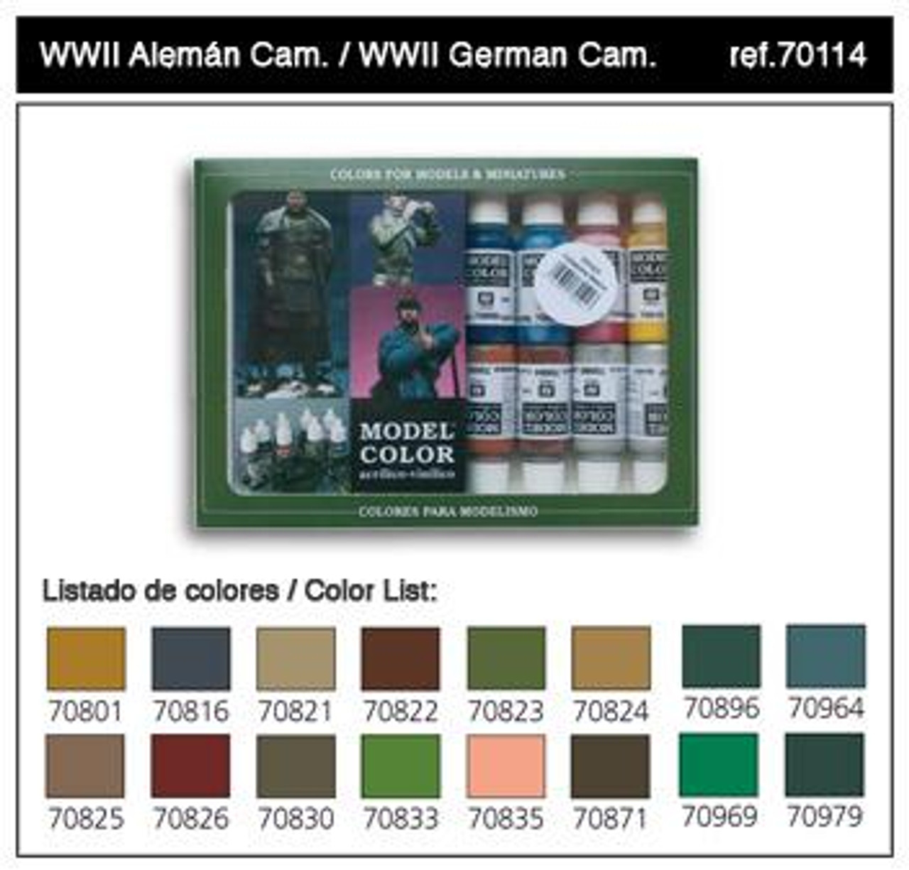  WWII German Model Color Paint Set by Vallejo Acrylics