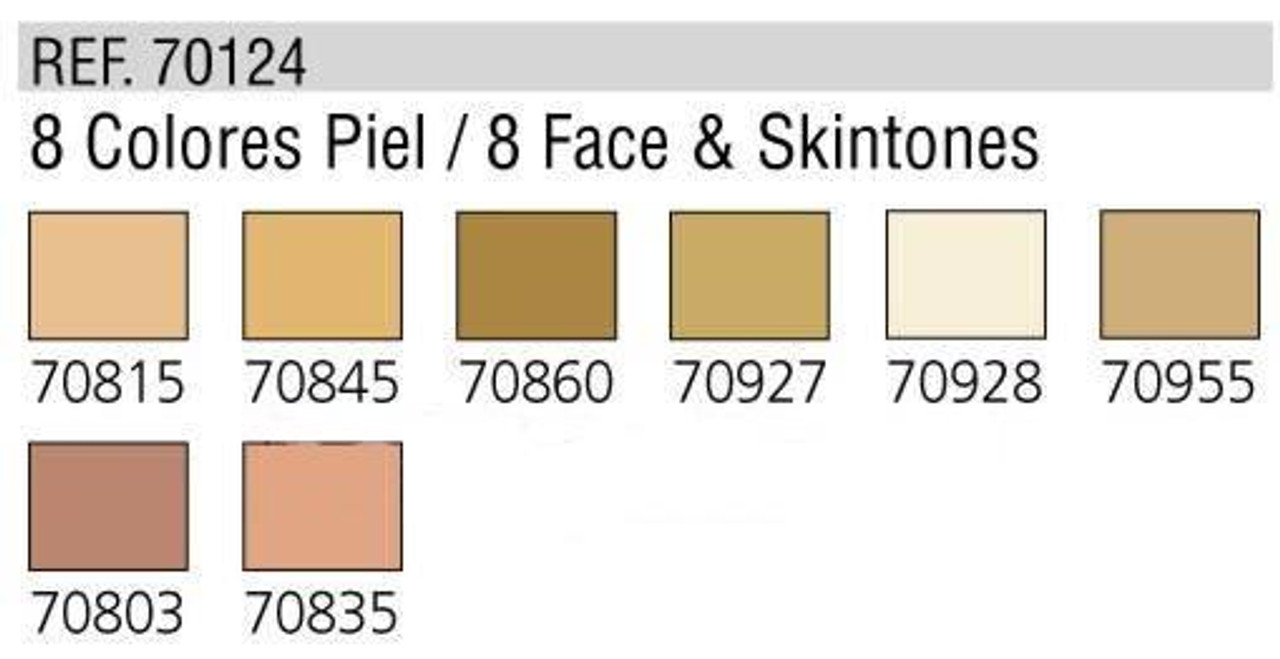 Vallejo Paint 17ml Bottle Face & Skin Tones Model Color Paint Set (8  Colors)