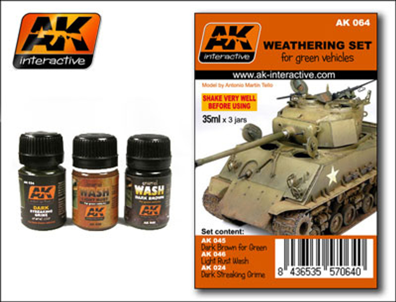 AK Interactive 064 - Weathering Set for Green Vehicles