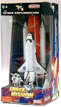 Space Shuttle w/Booster & Astronauts Die Cast Playset Real Toy
