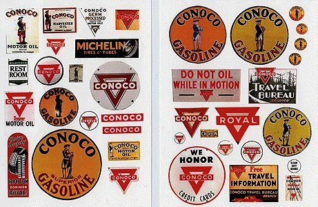 1930-50's Vintage Conoco Gas Station Signs (38) JL Innovative HO