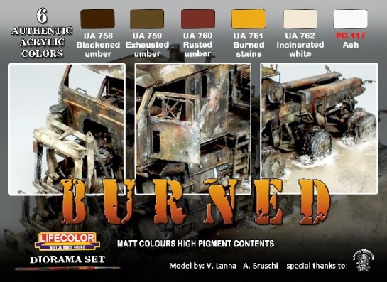 Burned Diorama Acrylic Paint Set Life Color