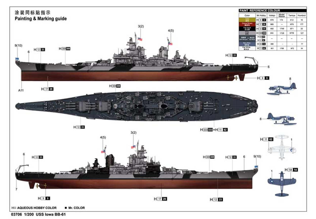 USS Iowa BB-61 Battleship 1/200 Trumpeter