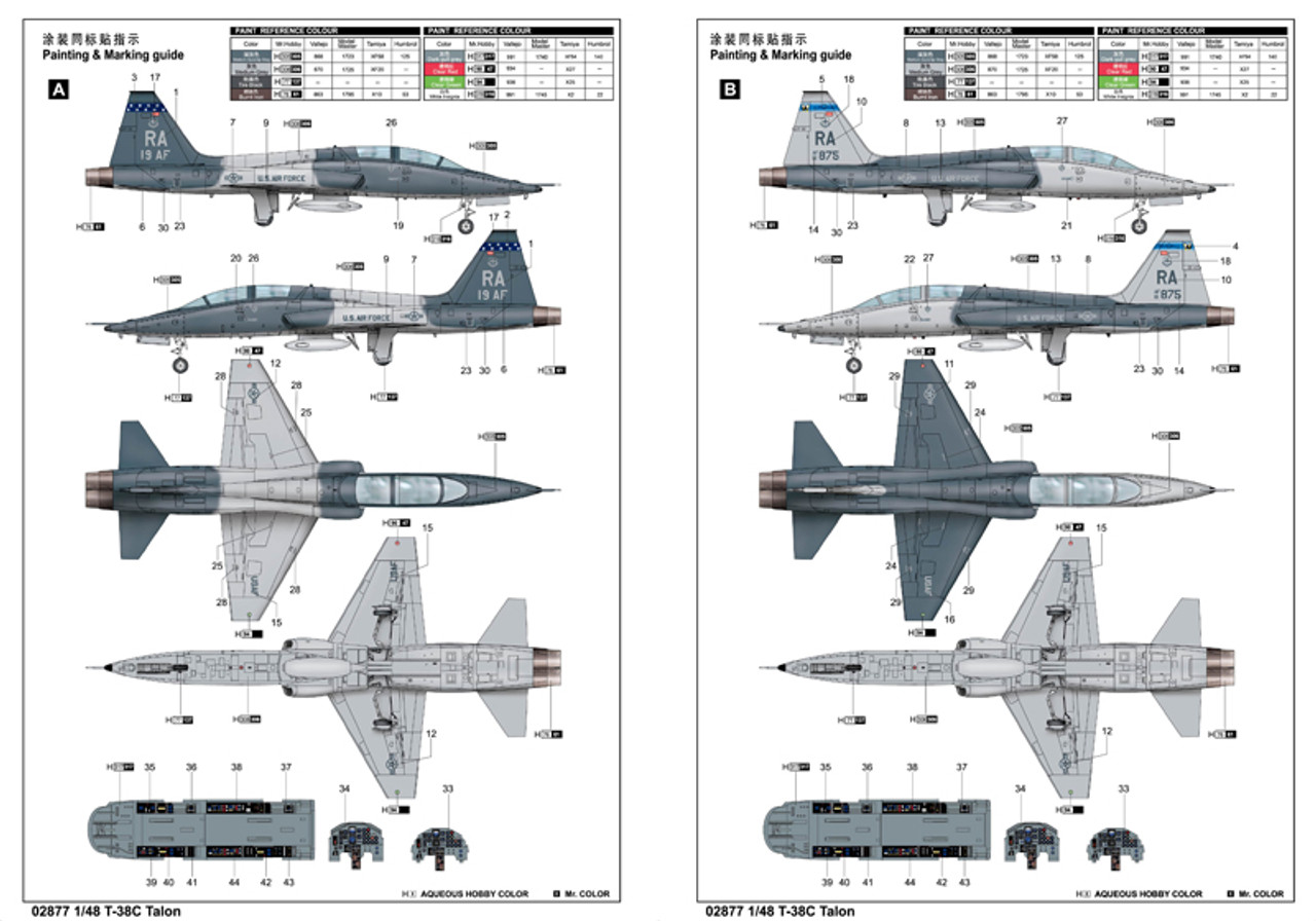 USAF T-38C Talon Jet Trainer 1/48 Trumpeter