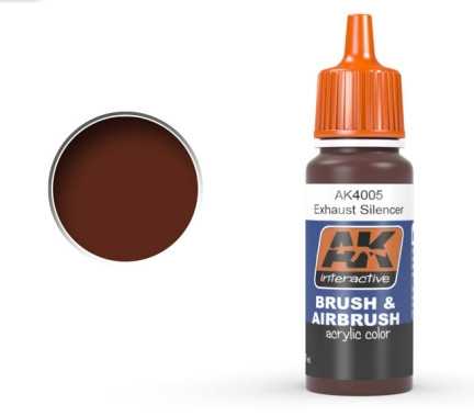 Exhausts Silencer Acrylic Paint 17ml Bottle Ak Interactive