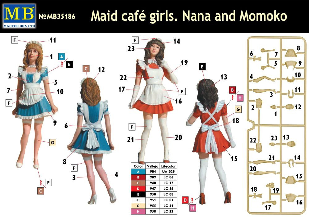 Nana & Momoko Maid Café Girls 1/35 Masterbox