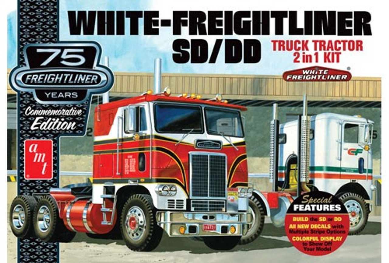 White Freightliner SD/DD Tractor Cab 75th Anniversary (2 in 1) 1/25 AMT  Models