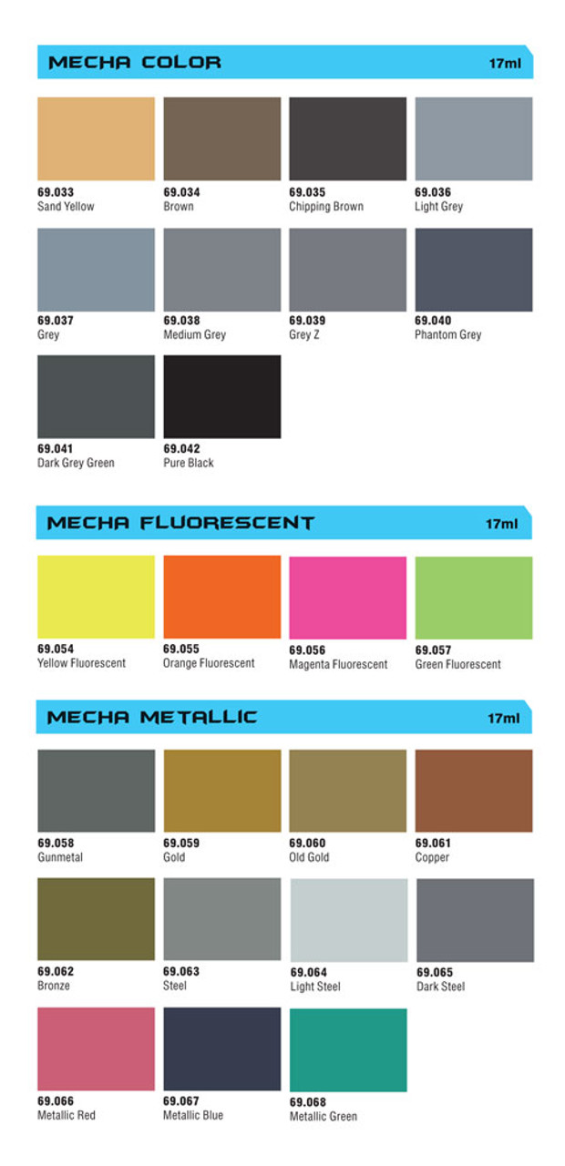 Vallejo MECHA Color: acrylic color 17 ml; Mecha Gloss Varnish
