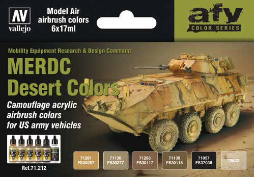 US Army Vehicles MERDC Desert Colors Model Air Paint Set (6 Colors