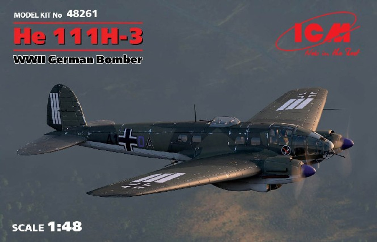 He 111H-3 WWII German Bomber 1/48 ICM Models