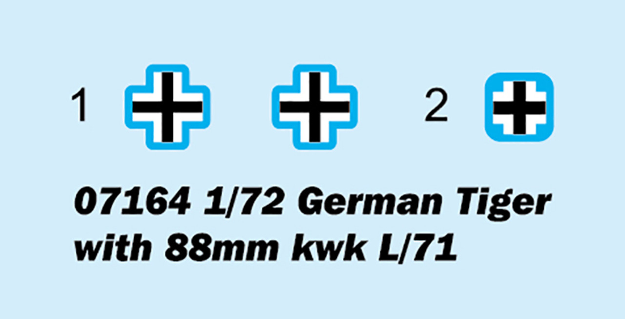 German Tiger Tank w/88mm kwk L/71 1/72 Trumpeter