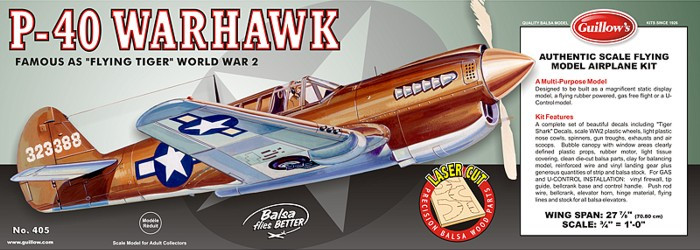 P-40 Warhawk Balsa Model Airplane Guillows