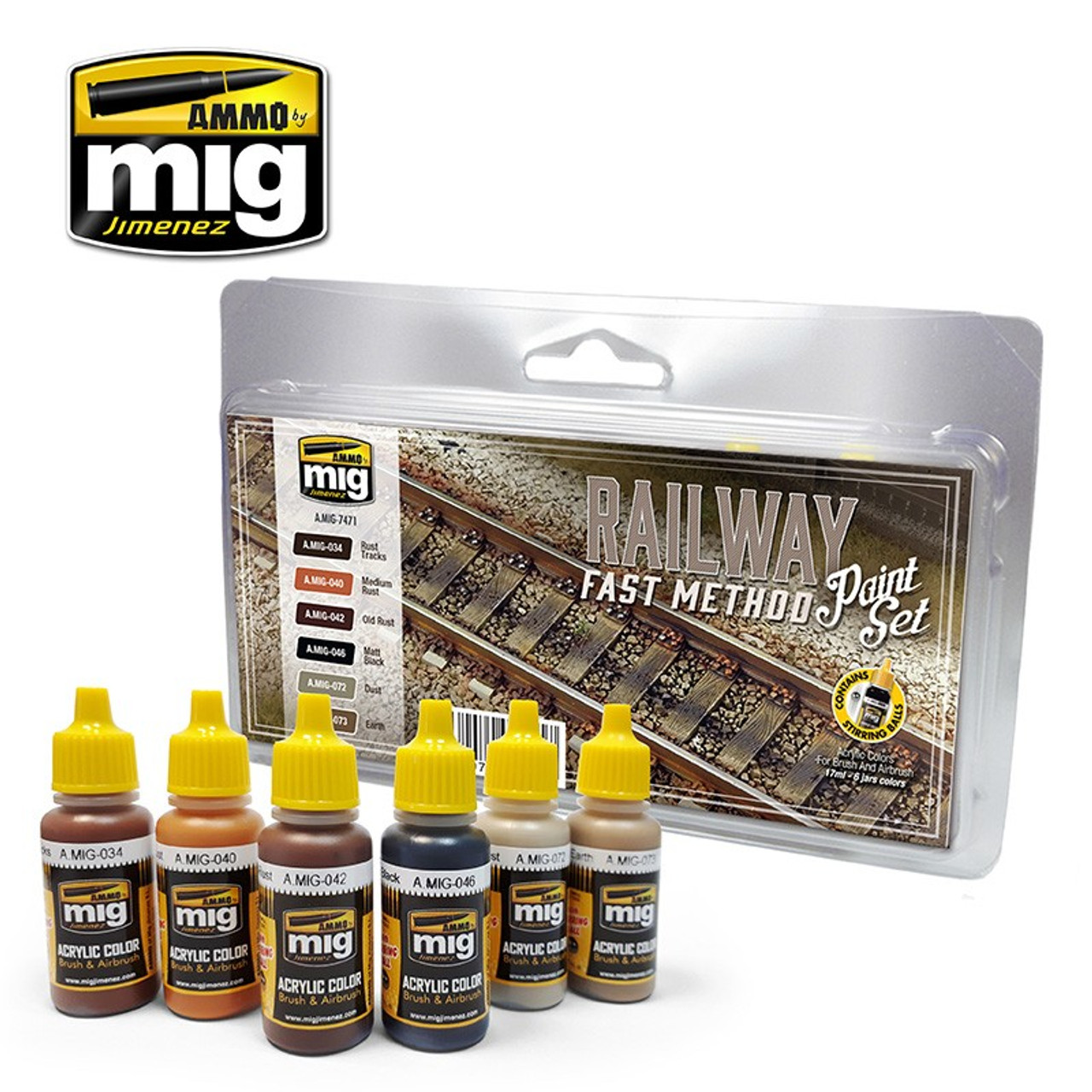 Railway Fast Method Acrylic Paint Set AMMO by Mig Jimenez