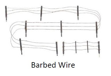 Barbed Wire Fence (15pcs) HO Scale Woodland Scenics