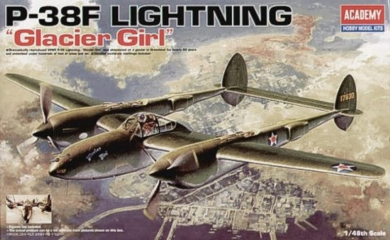 P-38F Glacier Girl WWII Fighter 1/48 Academy