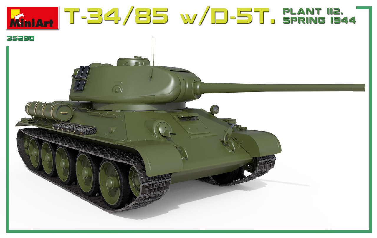 T34/85 Plant 112 Tank w/D5T Gun & Full Interior Spring 1944 1/35