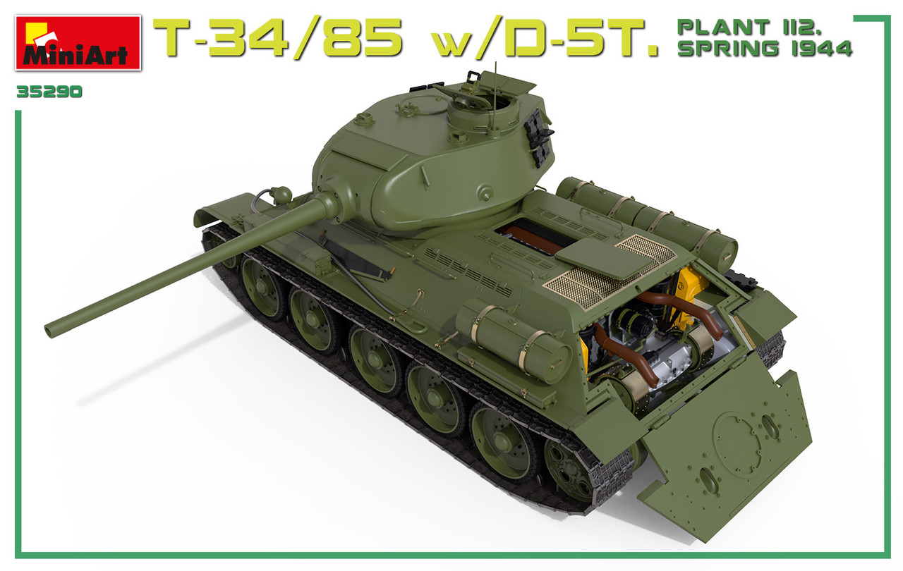 T34/85 Plant 112 Tank w/D5T Gun & Full Interior Spring 1944 1/35