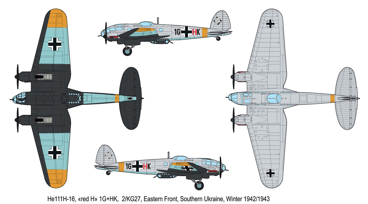 #344 Heinkel He-111H-16 Germany RODEN 1/144 WW2 Bomber 