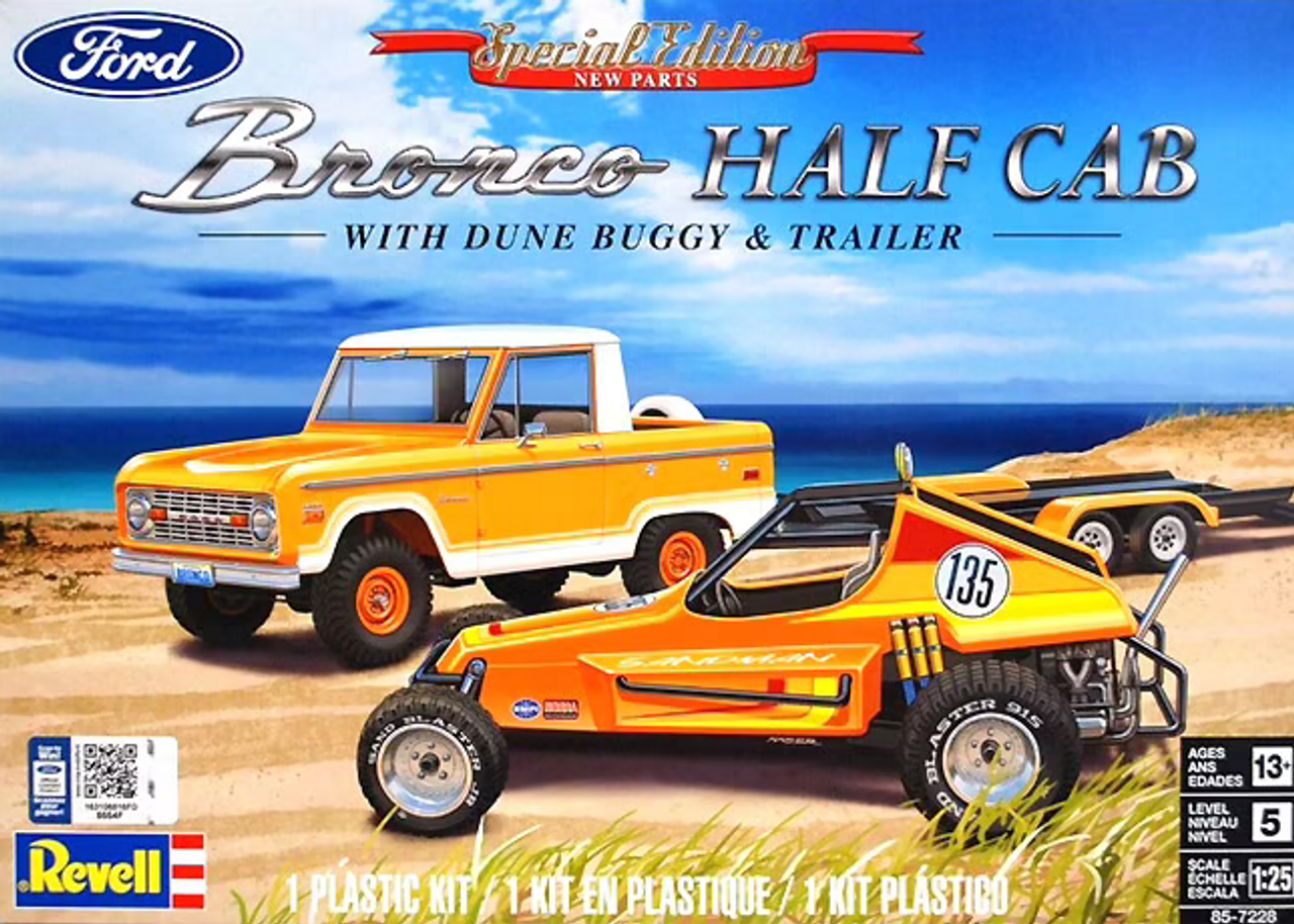 Bronco Half Cab with Dune Buggy and Trailer 1/25 Revell