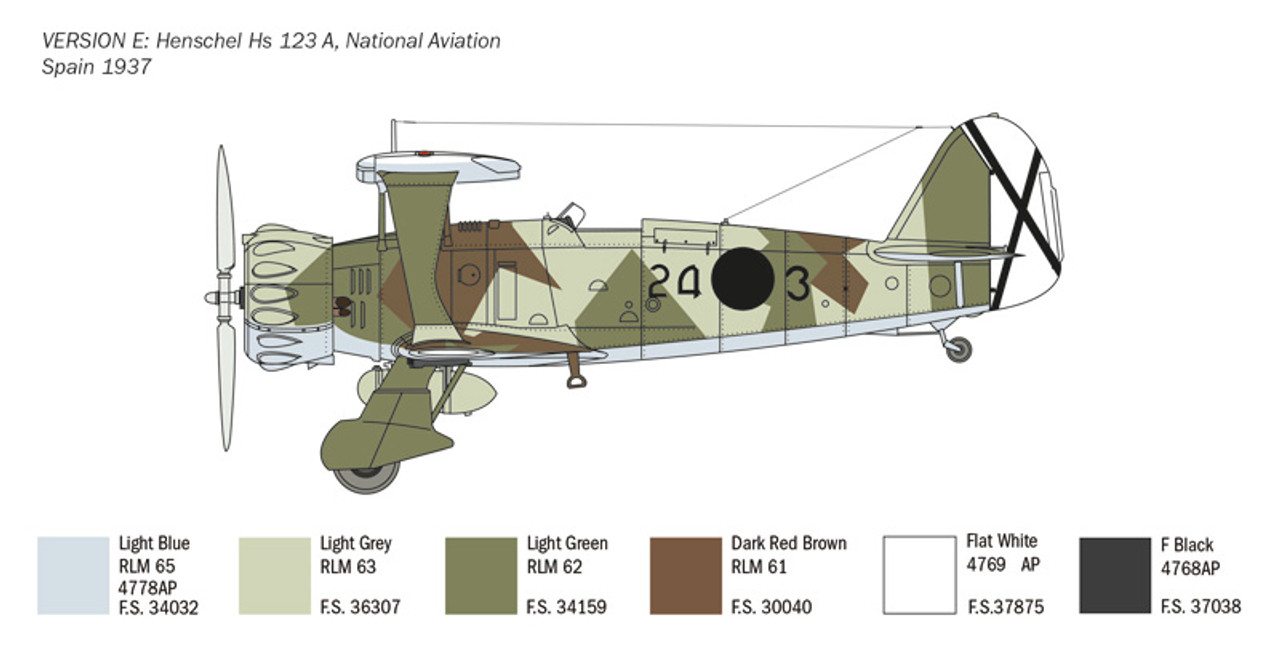 Henschel Hs 123 Aircraft 1/48 Italeri