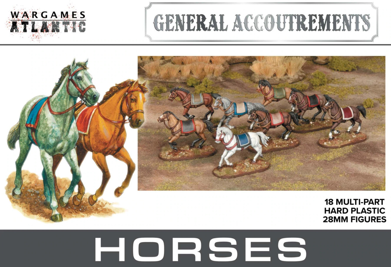 General Accoutrements: Horses (18) 28mm Wargames Atlantic