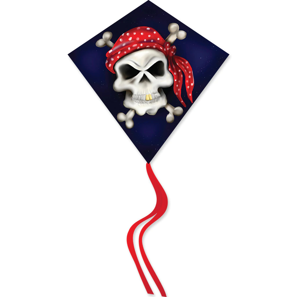 25 Skull & Crossbones Diamond Polyester Kite Premier Kites