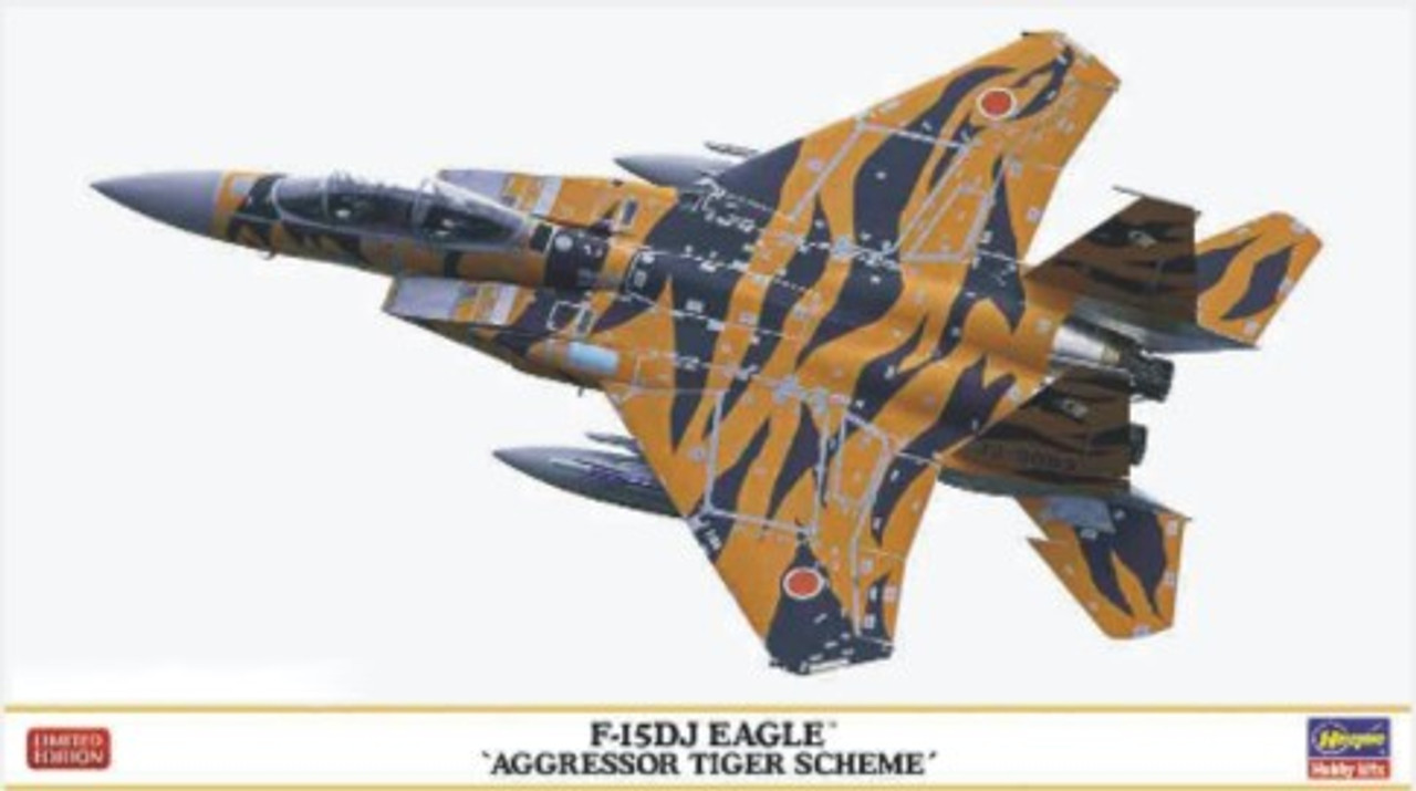 F-15DJ Eagle Aggressor Tiger Scheme Fighter (Ltd Edition) 1/72 Hasegawa