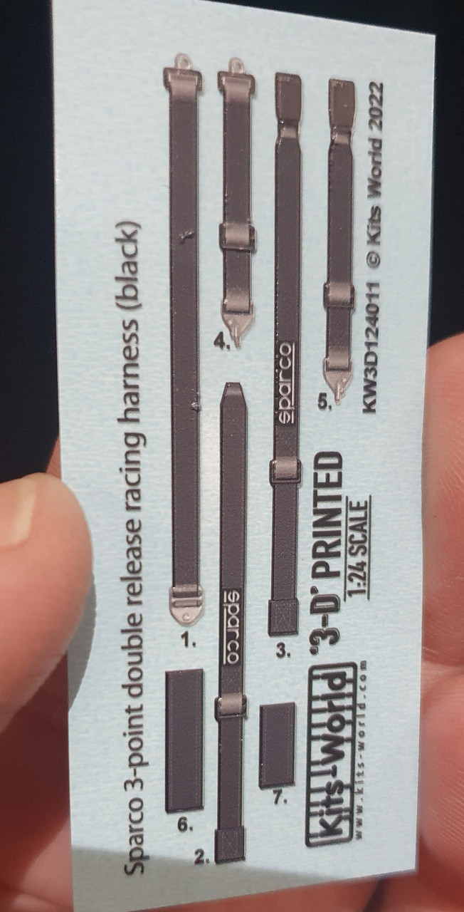 3D Color Sparco 3Point Double Release Racing Seatbelts/Harness Black 1