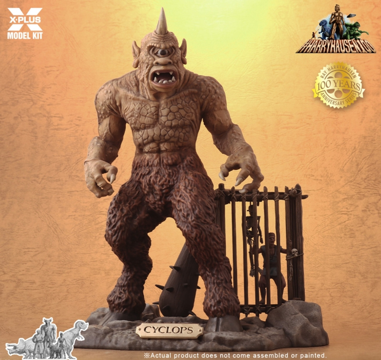 Cyclops w/Caged Sailor & Base from 1958 The 7th Voyage of Sinbad Movie 1/8  X-Plus Models