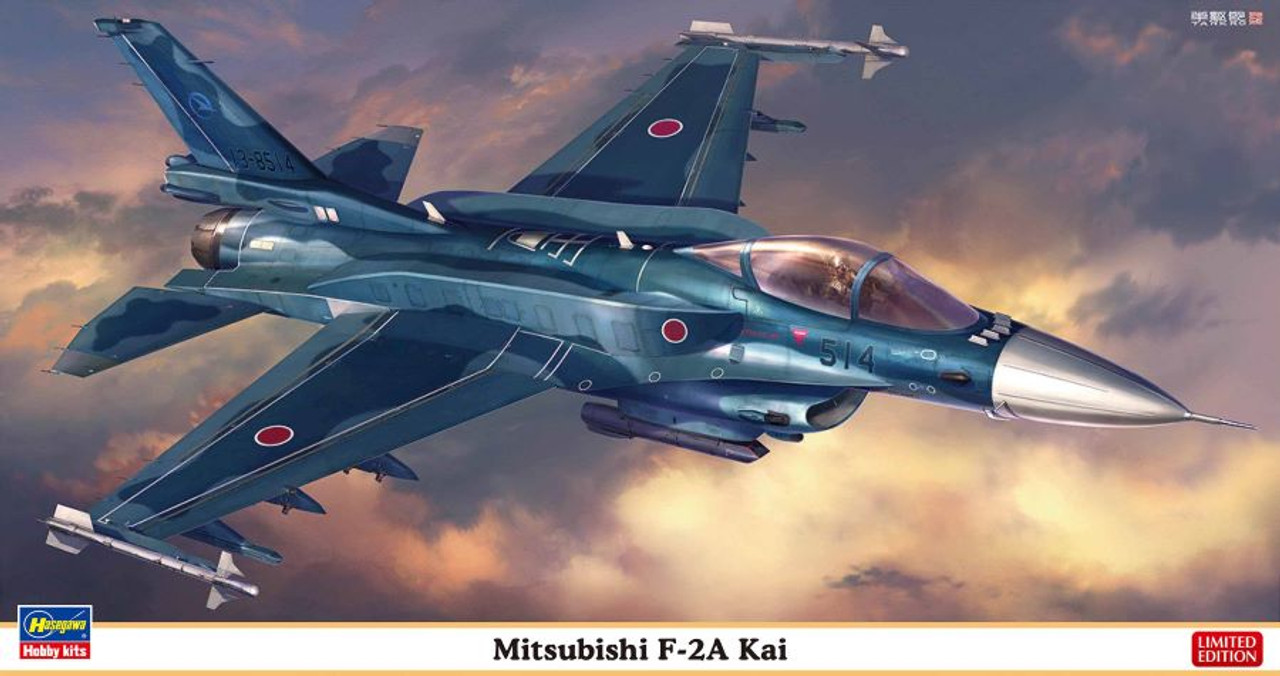 Mitsubishi F-2A Kai Jet Fighter (Ltd Edition) 1/48 Hasegawa