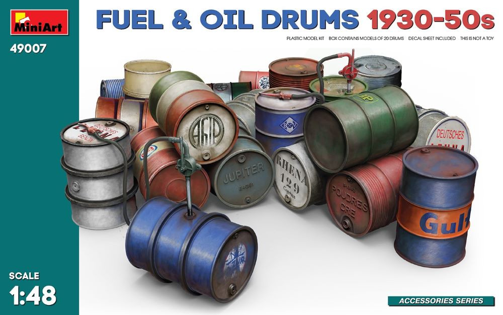 Fuel & Oil Drums 1930-50s (20) 1/48 MiniArt