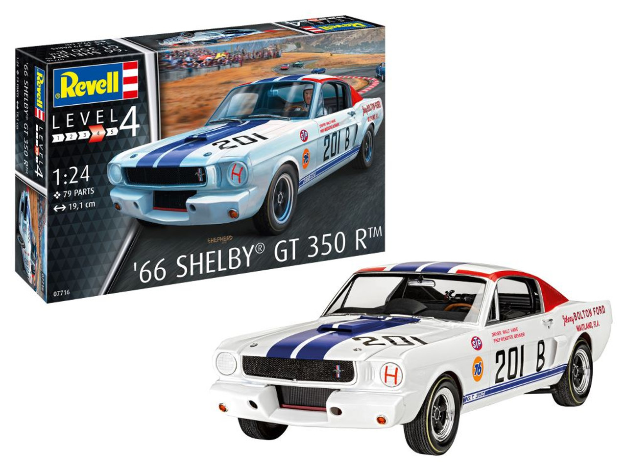 1966 Shelby GT350 R Race Car w/paint & glue 1/24 Revell Germany