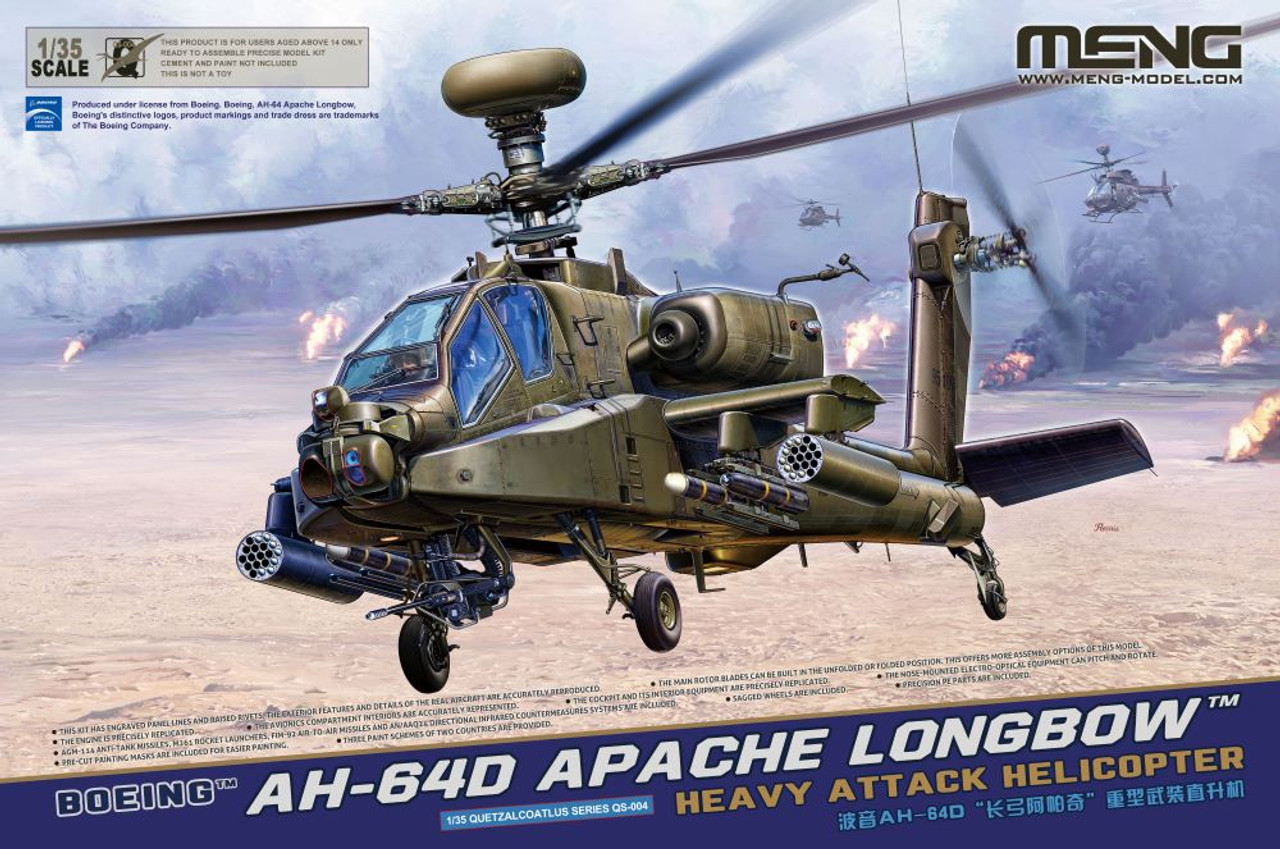 AH-64D Apache Longbow Heavy Attack Helicopter 1/35 Meng Models