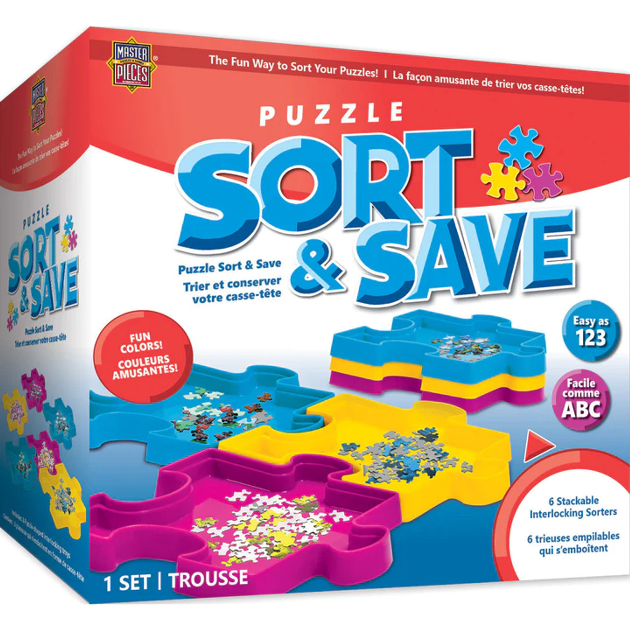 Puzzle Sort & Save - 6 Stackable Interlocking Sorters