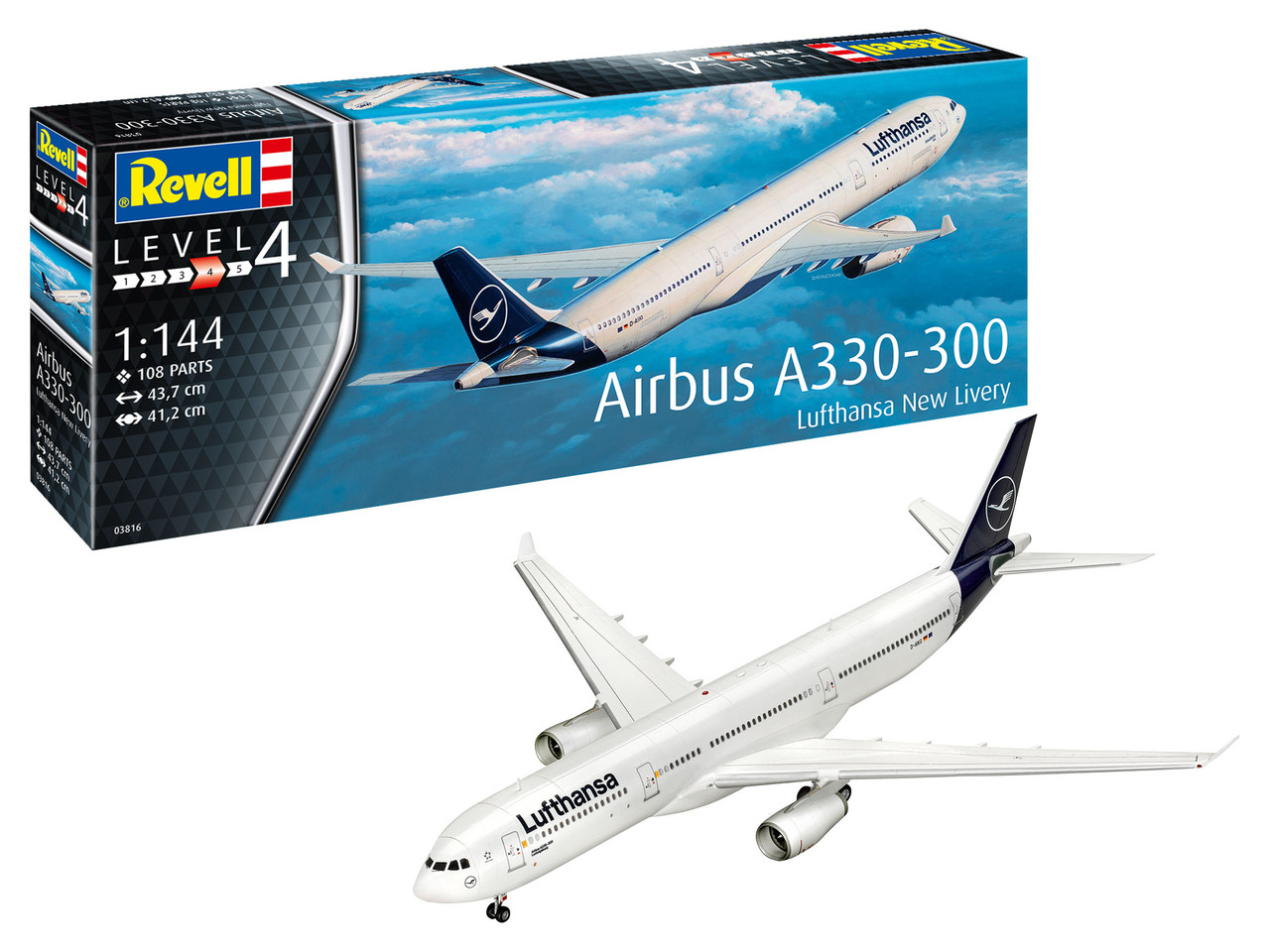 Airbus A330-300 Lufthansa Airliner (New Livery) 1/144 Revell