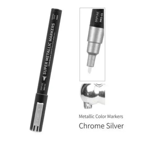 Super Metallic Chrome Silver Dual Tip Acrylic Paint Marker DSPIAE