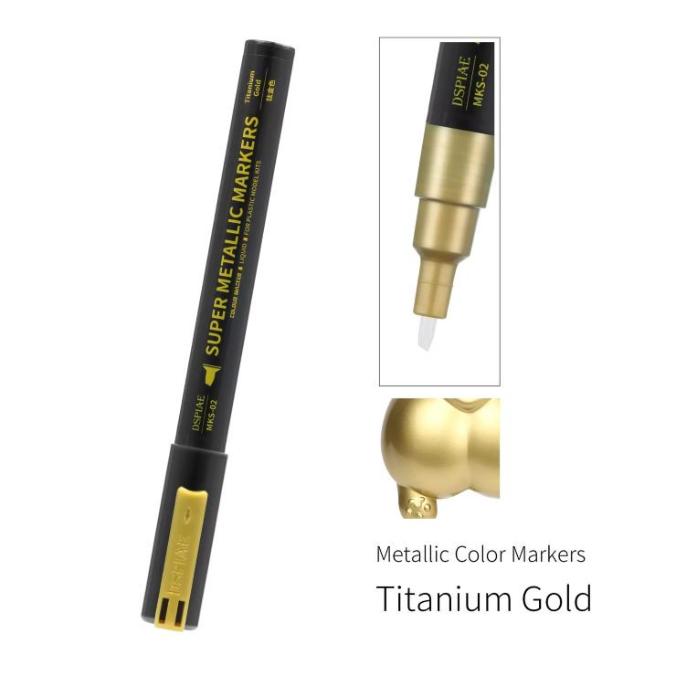 Super Metallic Titanium Gold Dual Tip Acrylic Paint Marker DSPIAE