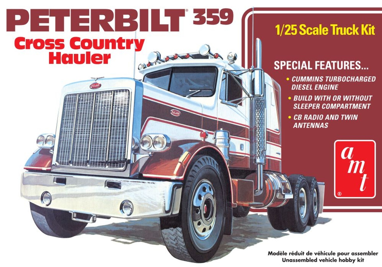 Peterbilt 359 Cross Country Hauler Tractor Cab 1/25 AMT Models