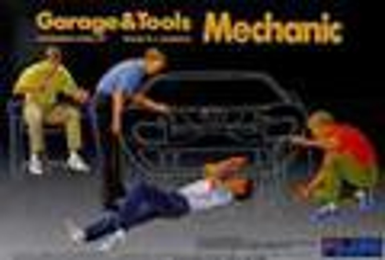 1-43 garage diorama box-carrying mechanic figurine 