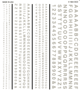 R.R. Gothic White Dry Transfer Decals Woodland Scenics