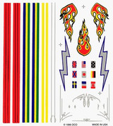 Stripes & Flames Dry Transfer Decals Pinecar