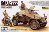 SdKfz 222 w/DKW NZ350 Motorcycle North African Campaign 1/35 Tamiya