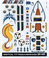 Sail Boat Racer Dry Transfer Nautical Fittings & Markings Woodland Scenics
