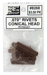 Conical Head Rivet (for any scale) .070" Diameter Tichy Trains
