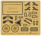 Star Wars Clone War Delta-7 Jedi Starfighter Detail Set for BAN (Photo-Etch) 1/144 Green Strawberry