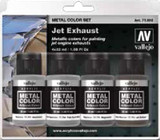 32ml Bottle Jet Engine Exhaust Metal Color Paint Set (4 Colors) Vallejo Paints