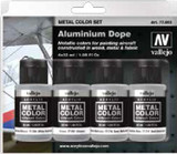 32ml Bottle Aircraft Aluminum Dope Metal Color Paint Set (4 Colors) Vallejo Paints