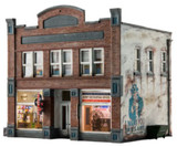 Built-N-Ready Records & Recruiting 2-Story Building LED Lighted O Scale Woodland Scenics