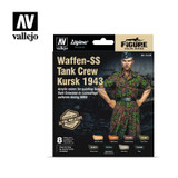Waffen SS Tank Crew Kursk 1943 w/Resin Figure 17mL Paint Set (8 Colors) Vallejo Paint